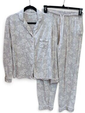 Poppy & Clay, Toe And Cream Floral Pajama Set. Size Medium